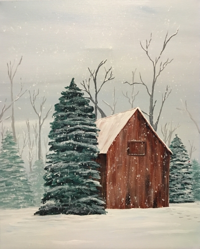A Snowy Day paint nite project by Yaymaker