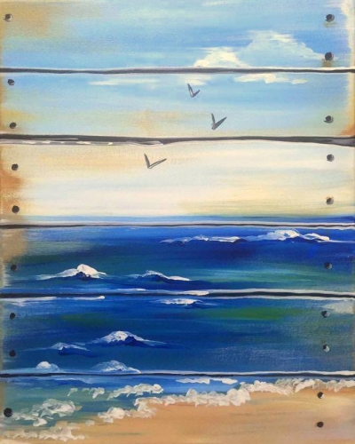 A The Ocean is Crate paint nite project by Yaymaker