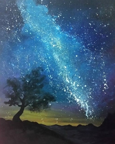 A The Milky Way for the First Time paint nite project by Yaymaker