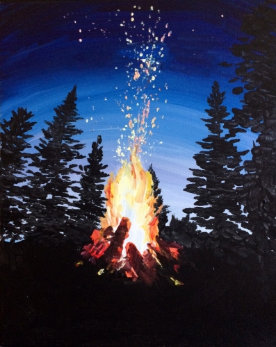 A Flickering Flames paint nite project by Yaymaker