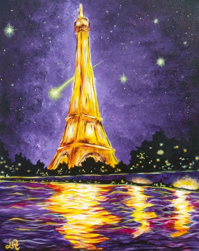 A Glowing Paris paint nite project by Yaymaker
