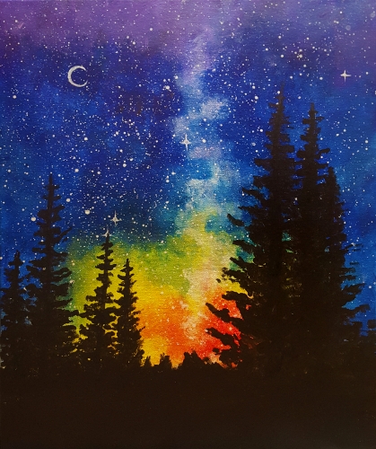 A A Night at Rainbow Pines paint nite project by Yaymaker