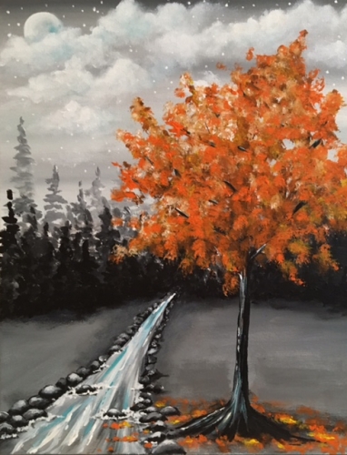 A Orange into Night paint nite project by Yaymaker