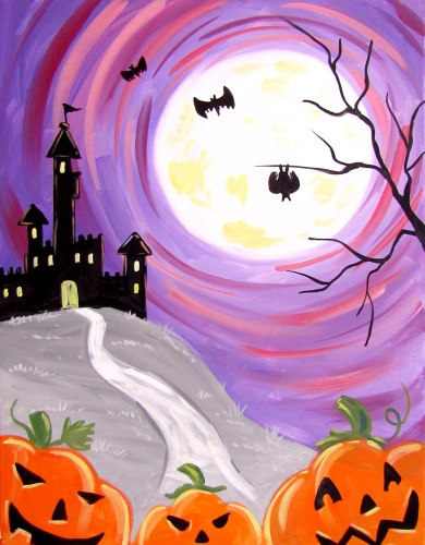 A Full Moon Halloween Fun paint nite project by Yaymaker