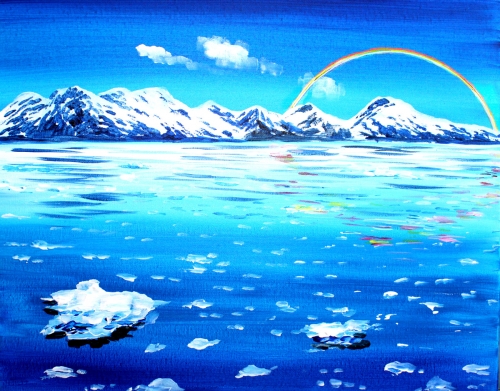 A Rainbow Glacier Bay paint nite project by Yaymaker
