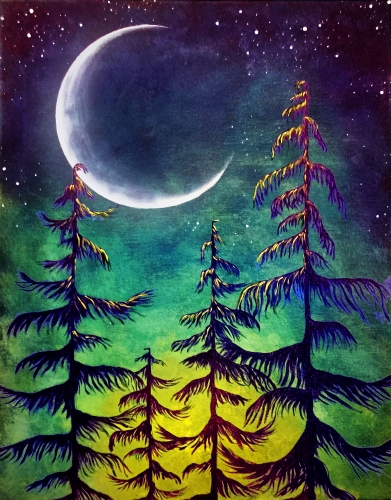 A Midnight Moonlight paint nite project by Yaymaker