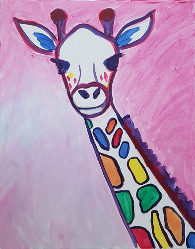 A RAINBOW The Giraffe paint nite project by Yaymaker