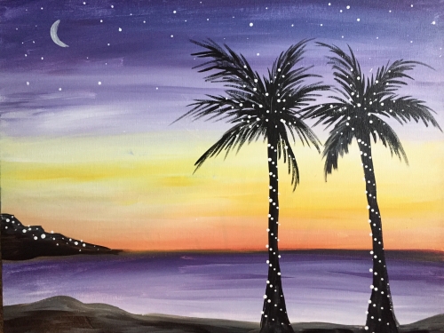 A Paradise Lights paint nite project by Yaymaker