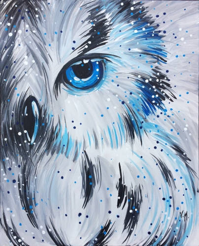 A Winter OWL in Snow paint nite project by Yaymaker