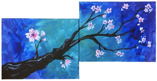 A Branch Blossoms PARTNER PAINTING paint nite project by Yaymaker