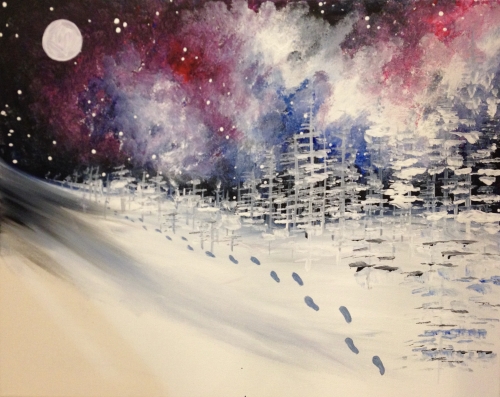A Walking in a Cosmic Wonderland paint nite project by Yaymaker