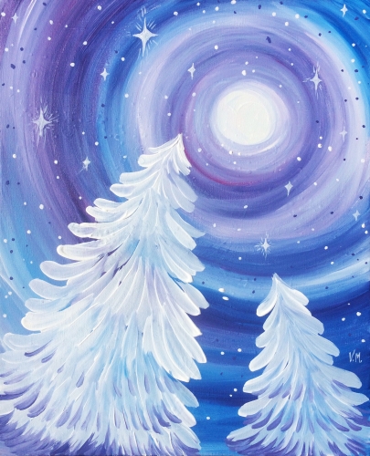A Dreamy Winter Night paint nite project by Yaymaker