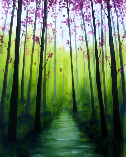 A Walk In The Forest paint nite project by Yaymaker