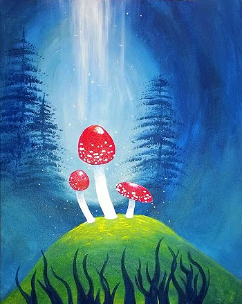 A Magical Mushrooms paint nite project by Yaymaker