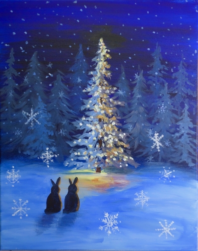 A Oh Snowy Night paint nite project by Yaymaker