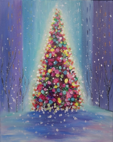 A Christmas in the City paint nite project by Yaymaker