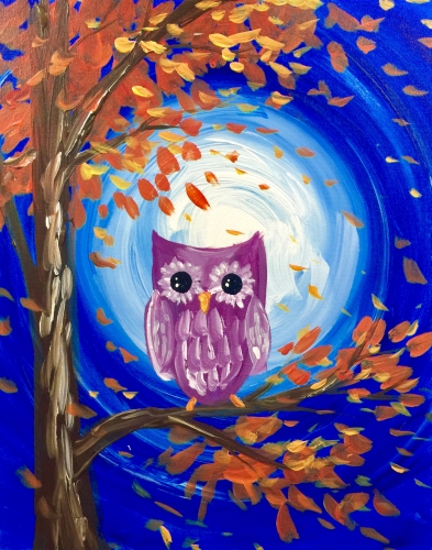 A Autumn Moonlit Owl paint nite project by Yaymaker