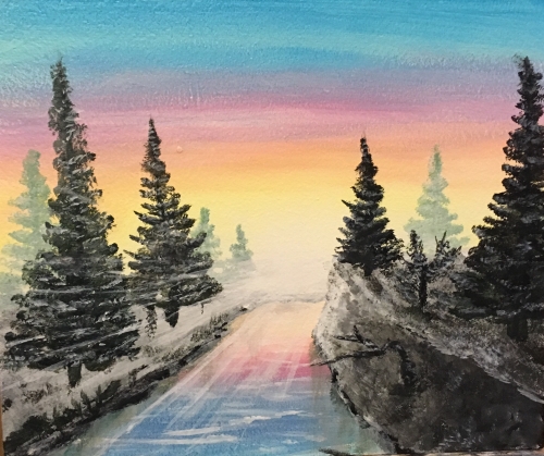 A Sunrise Pines paint nite project by Yaymaker