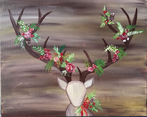 A Happy Hollideer paint nite project by Yaymaker