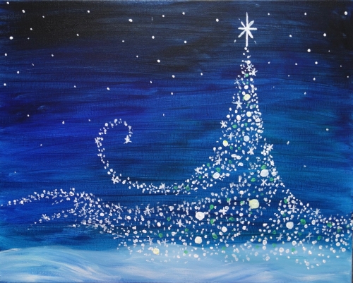 A Magical Christmas paint nite project by Yaymaker