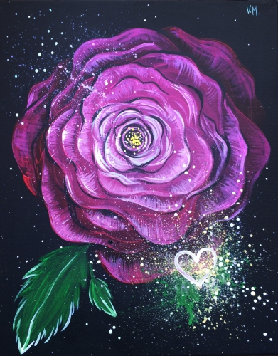 A Rose Of Love paint nite project by Yaymaker