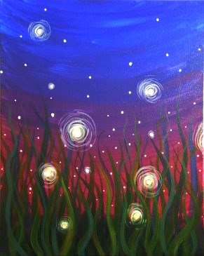 A Evening Fireflies paint nite project by Yaymaker