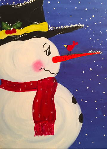 A Under the Snowmans Hat paint nite project by Yaymaker
