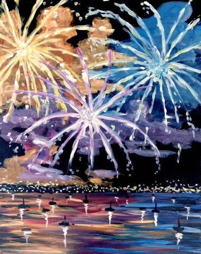 A Fireworks Magic paint nite project by Yaymaker