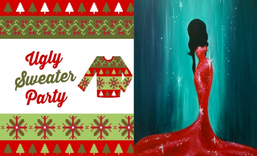 A Ugly Sweater PartyMiss Holli Day paint nite project by Yaymaker