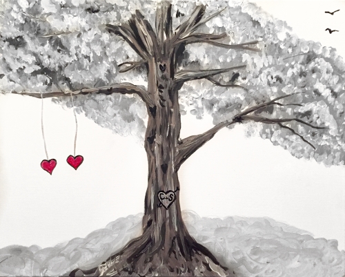 A The Sweetheart Tree paint nite project by Yaymaker