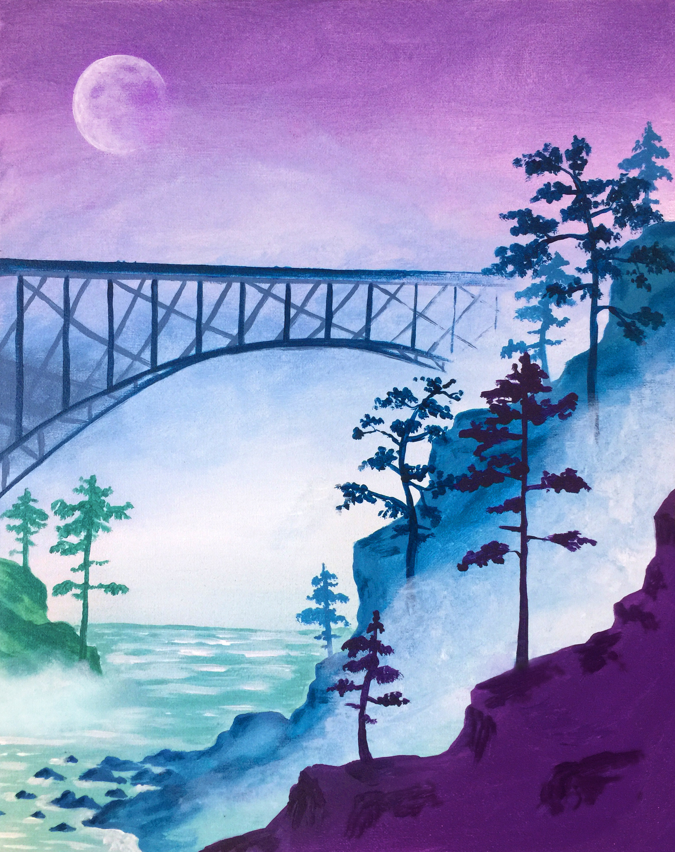 A Bridge In The Mist paint nite project by Yaymaker