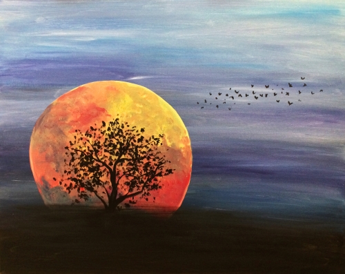 A Orange Super Moon paint nite project by Yaymaker
