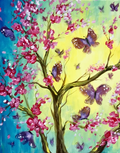 A Magical Butterflies paint nite project by Yaymaker