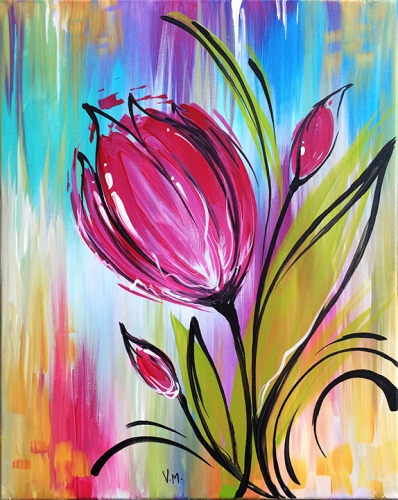 A Whimsical Tulip paint nite project by Yaymaker