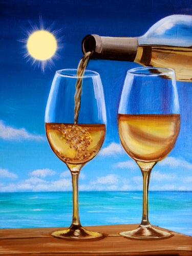 A A Romantic Toast on the Coast paint nite project by Yaymaker
