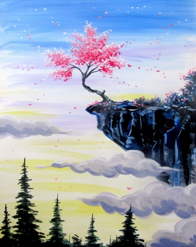 A Sky High Blossoms paint nite project by Yaymaker