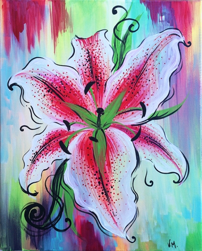 A Whimsical Tiger Lily paint nite project by Yaymaker