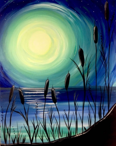 A Beach Moonlight paint nite project by Yaymaker