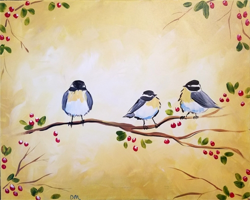 A Chickadees Three paint nite project by Yaymaker