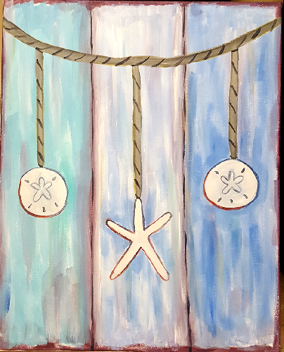 A Sand Dollar Starfish  Dreams paint nite project by Yaymaker