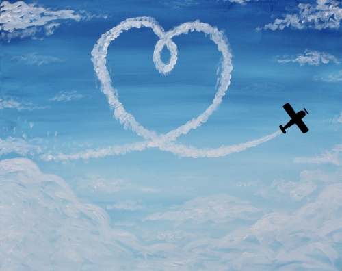 A Flying High with Love paint nite project by Yaymaker