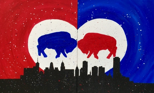 A Buffalo Love Partner Painting paint nite project by Yaymaker
