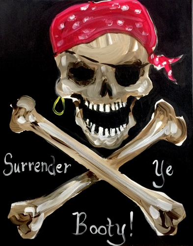 A Pirate Skull Booty Hunt paint nite project by Yaymaker
