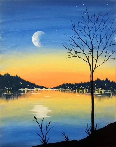 A Moonrise Evening paint nite project by Yaymaker