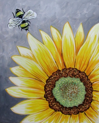 A Beeutiful Sunflower paint nite project by Yaymaker