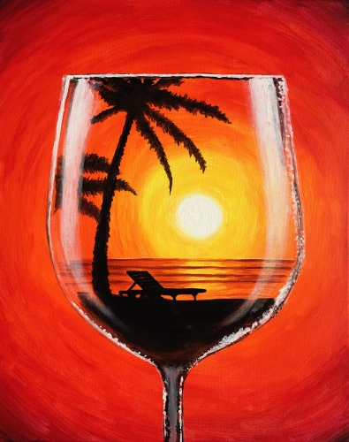 A Sunset Merlot paint nite project by Yaymaker