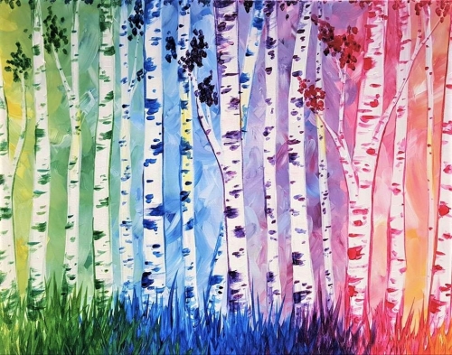 A Birches Be Crazy paint nite project by Yaymaker