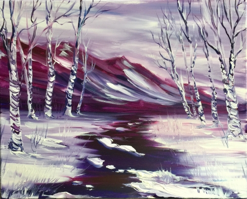 Paint Nite On-Demand: Springtime Thaw in the Mountains with Dreamy