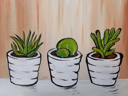 A Summer Succulents paint nite project by Yaymaker