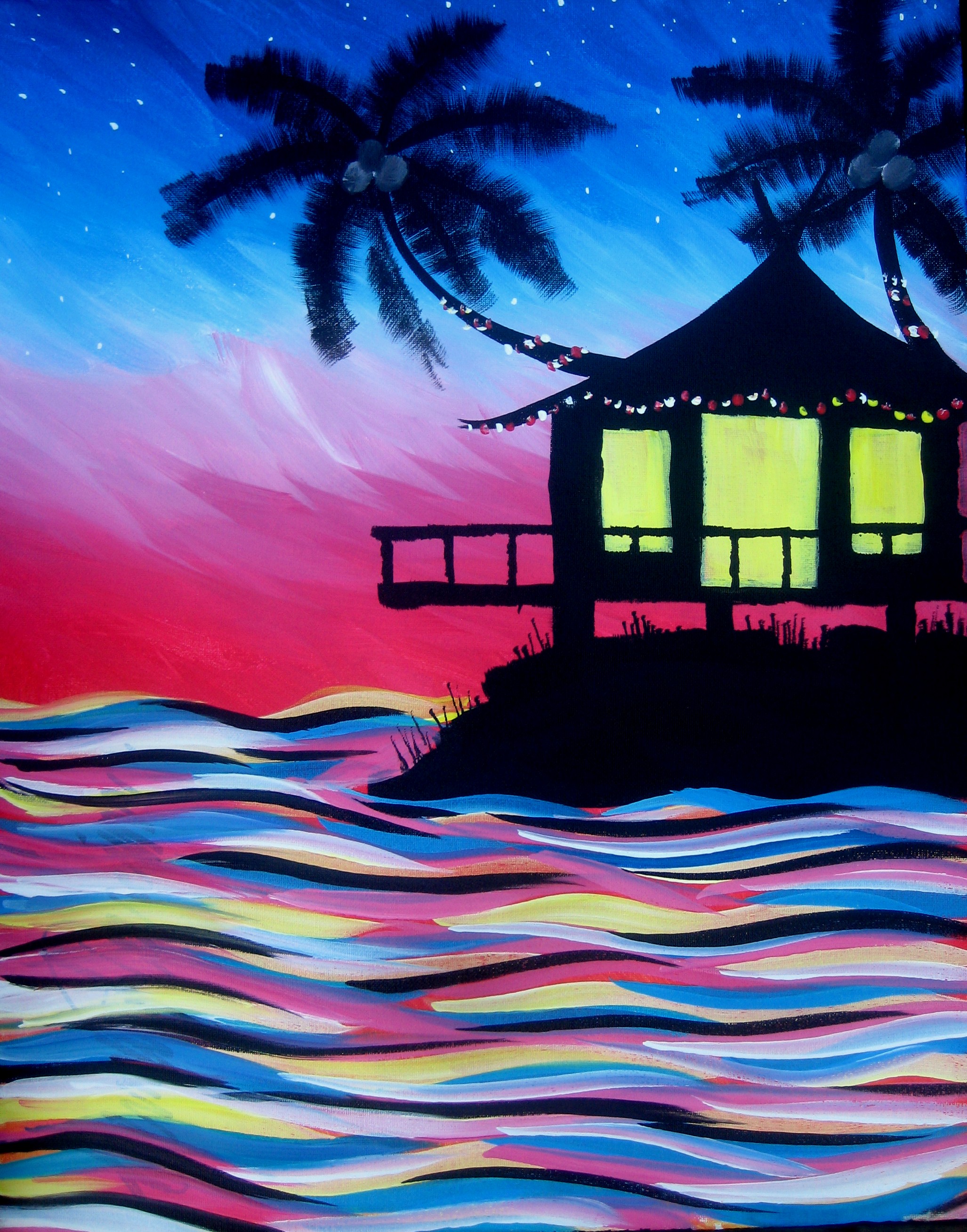 A Tiki Hut Beach paint nite project by Yaymaker